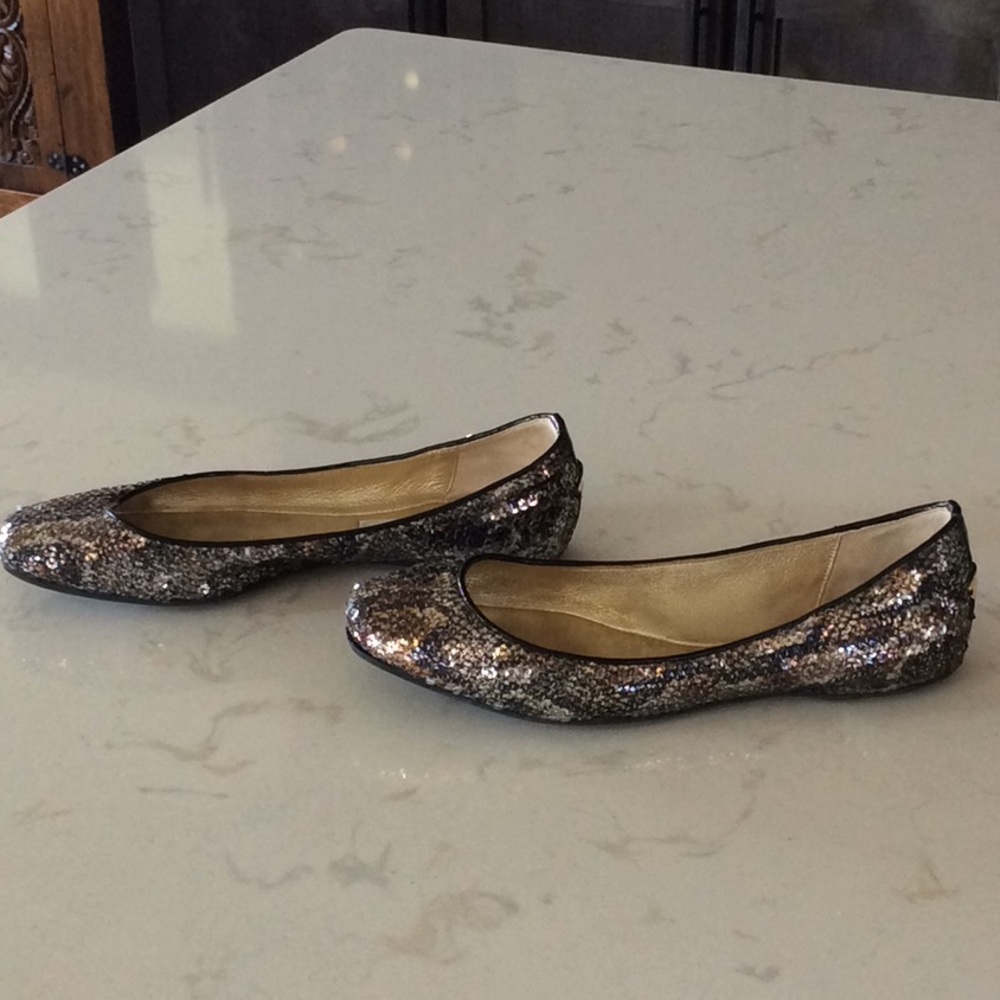 JIMMY CHOO SEQUIN BALLET FLATS SIZE 37.5/7.5